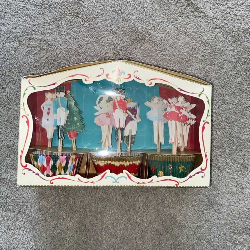 Meri Meri Nutcracker Ballet Christmas Cupcake Liners‎ & Topper Picks Kit